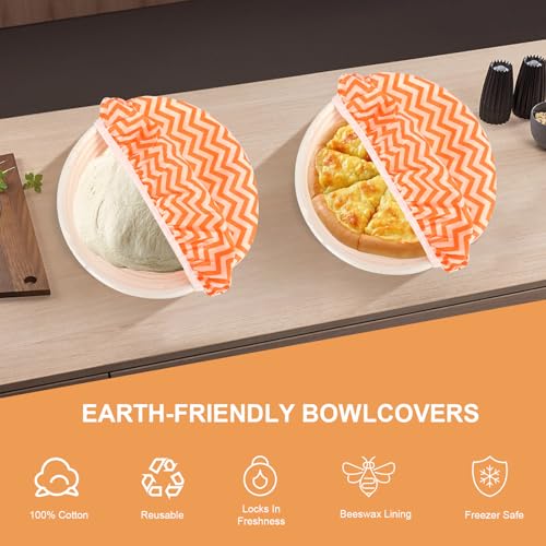 2Pcs 10inch Reusable Beeswax Elastic Bowl Covers for Bread Proofing - style: wavy