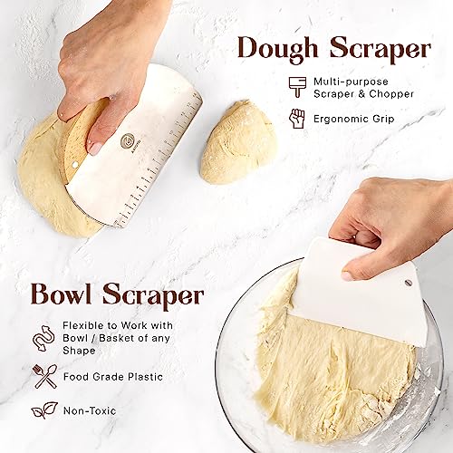 ABIOTO Banneton Baskets with Sourdough Bread Baking Supplies - 17-Piece Kit - size: 17-Piece Kit