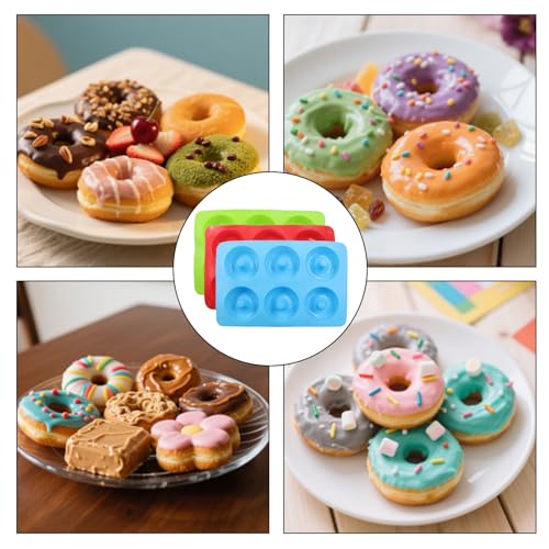 Non-Stick Doughnut Pan Set of 3 - Flexible Silica gel Baking Molds for Perfect Donuts, Cakes & Bagels, Dishwasher Safe, Just Pop Out for Easy Release, BPA-Free & Odorless（Round styles - style: Round styles