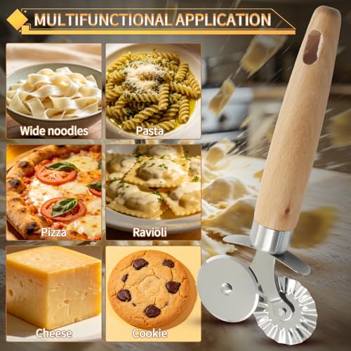 Double Wheel Dual-Head Pastry Cutter, 1Pcs - size: Double Wheel