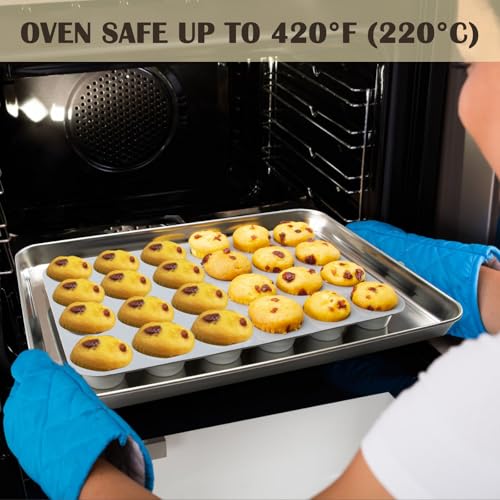 24 Cups Silicone Mini Muffin Pan Set, Nonstick Mini Cupcake Pans, BPA Free Small Muffin Tin for Baking, Set of 2 (Grey+Grey) - color: Set of 2--24 Cups (Gray+Gray)