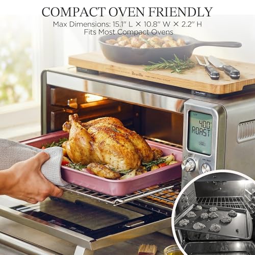 KITESSENSU Baking Pans Sets, Nonstick Bakeware Sets 19-Piece with Round/Square Cake Pan, Loaf Pan, Muffin Pan, Cookie Sheet, Roast Pan, Cooling Rack, Carbon Steel Bake Set Pink - size: Pink