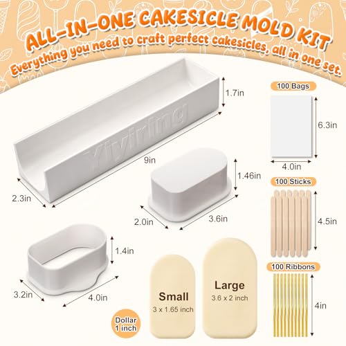 3.6in Cakesicle Cutter with 9in Tray Cakesicle Mold Set - color: White, size: 3.6in, style: Single Slot