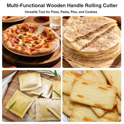 Dual Head Baking Tool 2 In 1 Pastry Cutter Wheel Dough Lattice Roller for Home Kitchen Pie Crust Pizza Pasta Cookie Baking Making