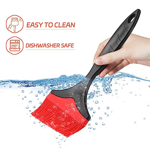 Large Silicone Basting Pastry Brush - Silicone Basting Brush for Grilling,Heat Resistant Brushes Spread Oil Butter Sauce for Cooking Baking BBQ,3.95inch Extra Wide Grill Basting Brush（Red 2） - color: Red 2