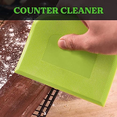 SURDOCA Dough Scraper Bench Scraper - 3P 4.7x3.7" Plastic Flexible Bowl Scraper, Sharp Edge & Angles Cake Scraper. Non-Slip Bakeware Decorating Tools Sculpting & Modeling Tools - Green+Yellow+Green - color: Green+Yellow+Green, size: 12x9.5cm/4.7x3.7''