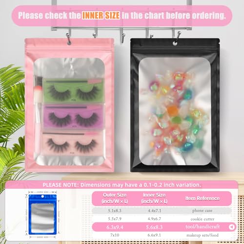 FUNFERY 100 Pack Mylar Resealable Bags, Blue Foil Packaging Bags - color: Blue, size: 6.3 x 9.4 inch