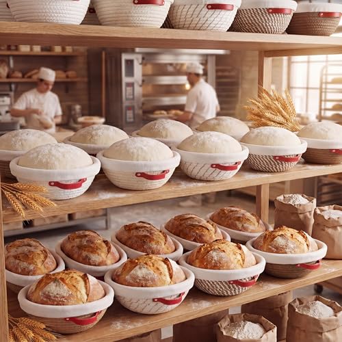 Gisafai 12 Set 9 inch Round Banneton Sourdough Bread Proofing Baskets Bulk