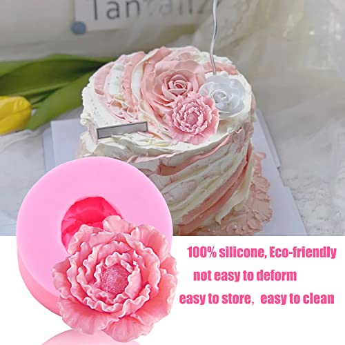 ZiXiang Flower Silicone Molds Peony Flower Fondant Molds Set Of 2 - color: Style B