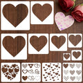 12 PCS Love Heart Stencils for Painting - Different Size Love red Heart Reusable Valentine's Painting Templates on Wood, Glass, Fabric, Window Door Decor DIY Decoration - style: 12 PCS Heart
