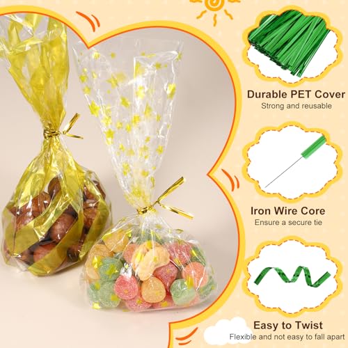 HARFINGTON 1600Pcs Bag Twist Ties 2.4" Reusable Metallic Wire Cable Ties - color: Green