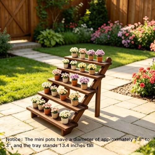 Wood Display Stand 5 Tiered Cupcake Dessert Display Snack Stepped Rack Wooden Tiered Cookie Display Table Trays Food Display Risers for Christmas Party Vendor Wedding Farmhouse Decor (5 Tier) - size: 5-Layer Cake Rack