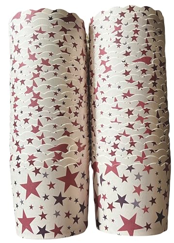 Paper Baking Cups, Greaseproof Disposable Cupcake Liners (Americana, Large Cups (50-Pack)) - color: Americana