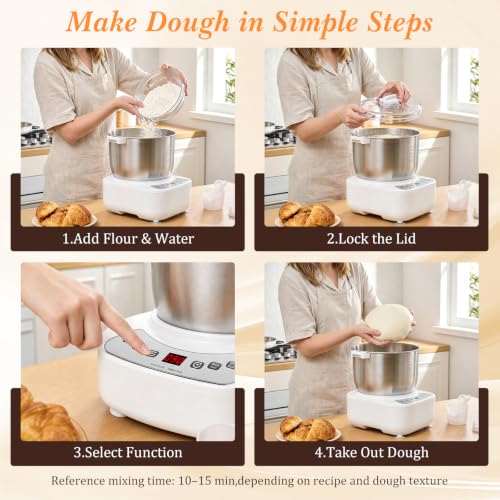 SakerPlus Electric Dough Maker with 7L Large Capacity (white)