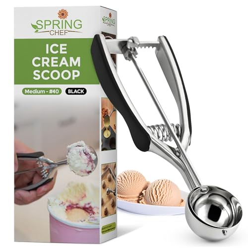 Spring Chef Medium Stainless Steel Cookie Scoop, #40, 1.7 Tablespoon, Black - color: Black, size: #40 - Medium - 1.7 Tbsp