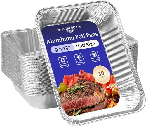 9x13 Aluminum Foil Pans 30 Pack - Heavy Duty Disposable Baking Pans - size: 30 Pack