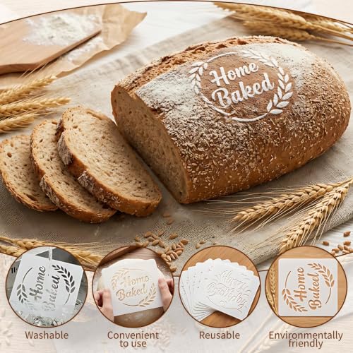 24 Pcs Sourdough Stencils for Bread, Artisan Bread Stencils Baking Mold Set