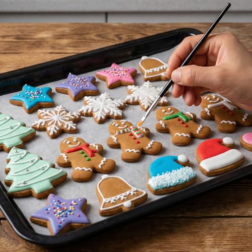 JJUNW 15 PCS Cake Decorating Brushes, Sugar Cookie Decorating Brushes Kit