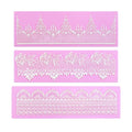 Embossing Lace Fondant Molds - Rose Flower Cake Lace Molds Set of 3 - color: D-Pink