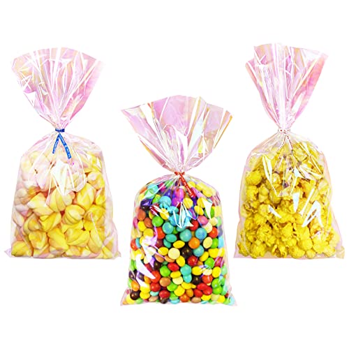 Yotelab Iridescent Holographic Cellophane Treat Bags, 6x12 in, 100Pcs - size: 6x12 Inch (Pack of 100)