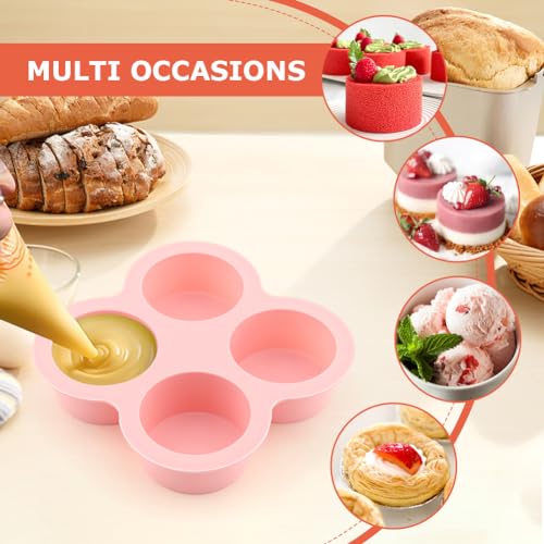 Silicone Air Fryer Egg Mold and Cupcake Pan, Muffin Tin with Oil Brush, Non-Stick Molds for Air Fryer Toaster Oven, 2Pcs Egg Molds