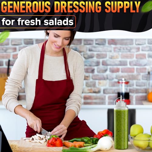 6 Pack 36 oz Plastic Condiment Squeeze Bottles for Sauces, Syrup Bottles