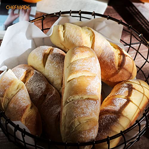 CHEFMADE Perforated Baguette Pan, Non-stick 3-slot French Bread Baking Loaf Bakeware for oven (Black)