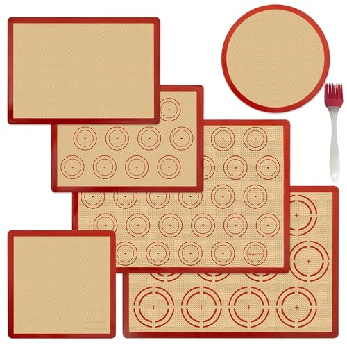 Silicone Baking Mat Set of 6, Non Stick Food Grade Sheet Set