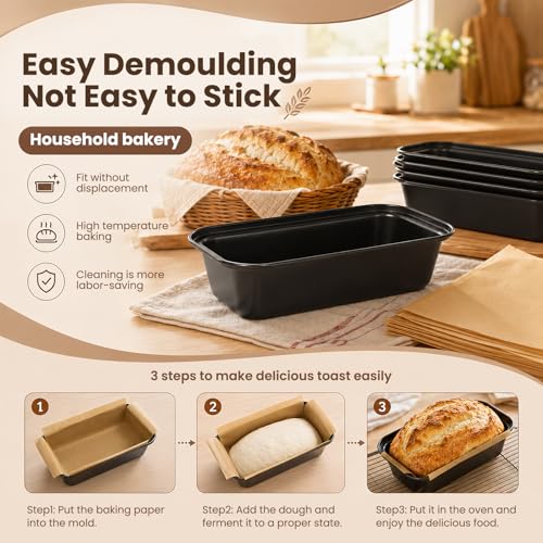 100 Pcs Loaf Pan Liners, Non-Stick Bread Pan Liners - color: 100 Pcs Loaf Pan Liners