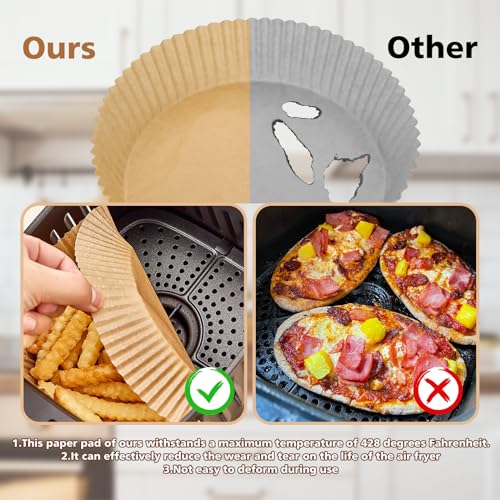 Air Fryer Liners Disposable 200PCS 6.3in Round Parchment Paper for Airfryer