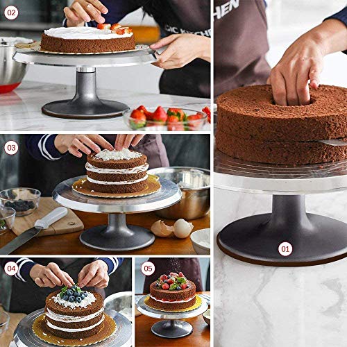 Cake Stand Rotating 12", Cake Spinner for Decorating, Wedding, Aluminium