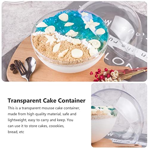 Cabilock Transparent Ball Shape Cake Container 6-Inch Portable Round Plastic Dessert Carrier Dome for Mousse Cake Storage 10-Pack - size: 500ml