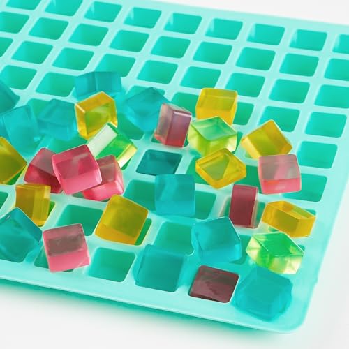 3Pack Square Silicone Candy Molds,126- Cavity Non-Stick Mini Gummy Mold for Caramel,Hard Candy,Ice Cube,Chocolate,Ganache (126-Cavity) - size: 126-Cavity
