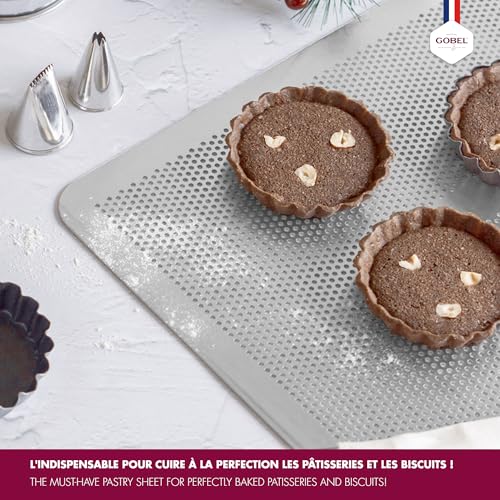 GOBEL - Aluminum Flat Perforated Baking Sheet - 15 3/4" x 11 13/16" - Durable and Versatile