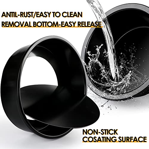 8 Inch Round Cake Pan Set of 3, Nonstick Coating Baking Round Cake Pans with Remvable Bottom for Birthday Layered Cakes,Party, Circle Cake Tins With Wider Grips for Oven Air Fryer, Black - color: 8-Inch Cake Pan Set of 3