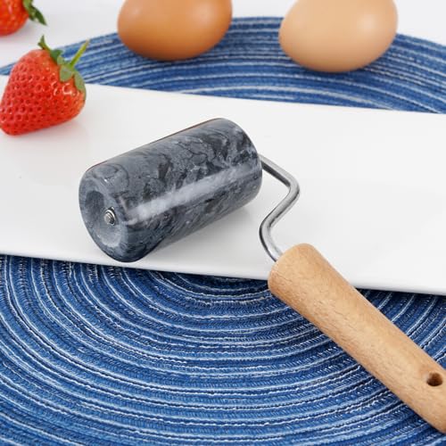 Tianman Small Marble Dough Roller Non-Stick T-Type,For Cake Baking Tortilla Fudge Pizza Cookies & Other Kitchen Baking Cooking(2.7"Black). - color: 2.7" Black, size: 2.7"