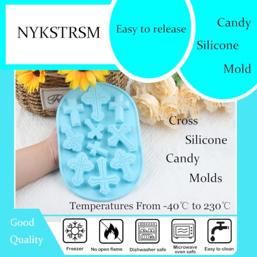 10 Cavity Cross Silicone Candy Molds Set Of 2