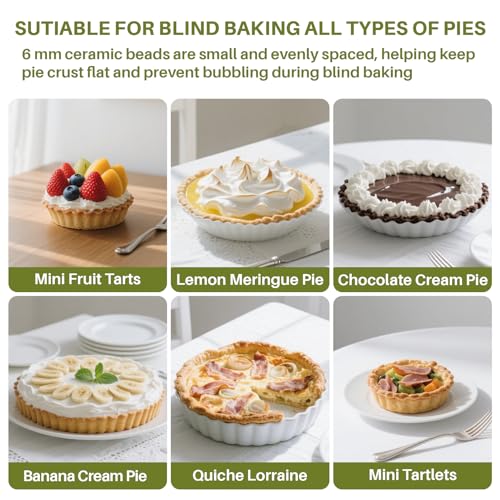 Sukh Pie Weights for Baking 0.92LB - Ceramic Baking Beans for Blind Baking