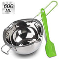 Stainless Steel Double Boiler with Silicone Spatula, Chocloate Metls Pot with Heat Resistant Handle for Melting Chocolate, Candy, Candle, Soap and Wax… - color: Green