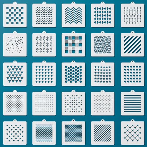 Cookie Stencils 25 PCS Reusable Plastic Biscuit Cake Stencils