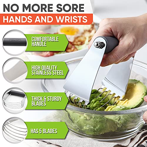 Spring Chef Large Dough Blender For Baking - Durable Pastry Blender - Gray - color: Gray, size: 4" Large