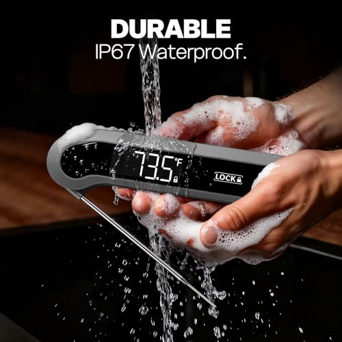 0.3 Sec Instant Read Meat Thermometer Digital for Cooking, Grey - color: Matte Grey