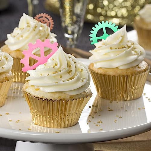 3Pcs Gear Cookie Cutters, Steampunk Cogs Plunger Mold, 3D Gear Cookie Stamp Mold, Clock Wheel Biscuits Fondant Molds for Cake Cookie food Decoration