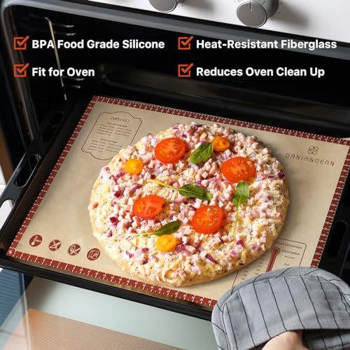 DANIA & DEAN 36"x24" Extra Thick Silicone Baking Mat for Pastry and Bread - color: Red, size: 36"L x 24"W