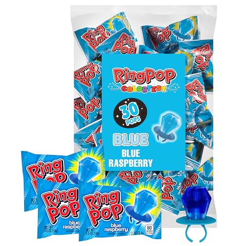 Ring Pop Blue Raspberry Halloween Lollipop, 30 Count, Bulk Party Favors - size: 30 Count