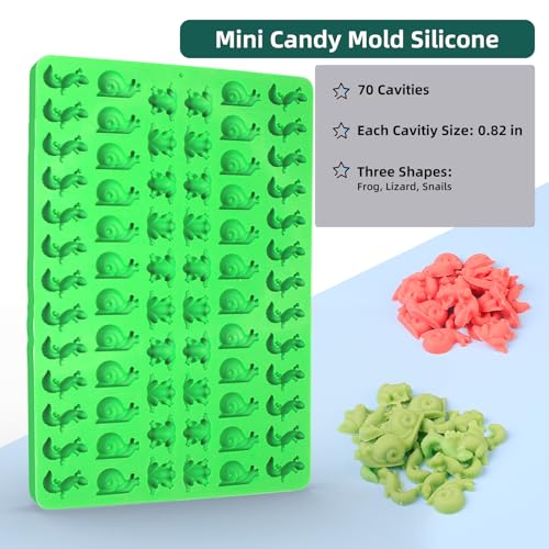 Mini Animal Silicone Molds with Frog, Lizard, and Snail Shapes - color: Frogs Lizards Snails