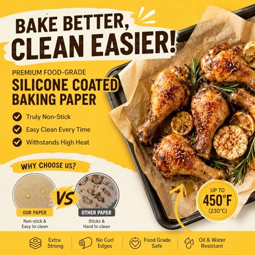 Parchment Paper Sheets 12x16 Inch, 200 Count Unbleached Pre-Cut