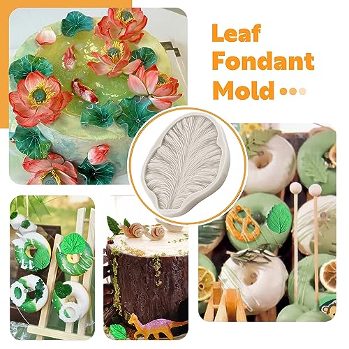 Sijiangmold Leaf Silicone Veining Mold Fondant Leaf Veining Mold Set Of 6 - color: Style D