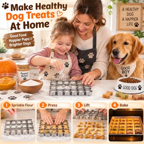 AIERSA 25 Cavity Dog Bone Cookie Cutter, Dog Treat Cookie Cutter - color: Mini Dog Bone