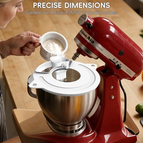 Compatible with KitchenAid Mixer Flour Funnel Splash Guard 3 in 1 Stand Mixer Accessories with Foldable Measuring Cup Large Flour Funnel for Kitchen Aid Mixer - size: 3 in 1